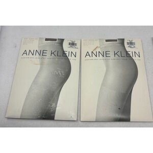 Anne‎ Klein Very Sheer Pantyhose 907 Size B Pecan Medium Control 2 Pairs NIP